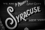 Horizontal Mighty Salt City Mural black and white
