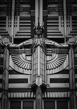 Vertical Niagara Mohawk Art Deco black and white