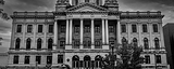 Panoramic Onondaga County Courthouse black and white