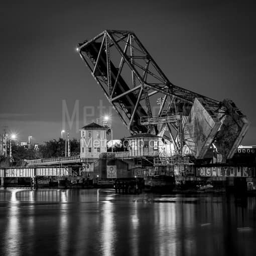 The Cass Street Train Bridge -- Tampa Black and White Photos