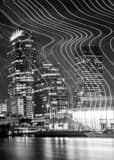 Vertical Fun with Downtown Tampa at Night black and white Photos