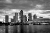 Horizontal The Downtown Tampa Skyline at Dusk black and white Photos