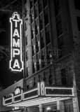 Vertical The Tampa Theater at Night black and white Photos