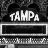 Square The Tampa Theater Marquee black and white Photos