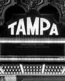 Vertical The Tampa Theater Marquee black and white Photos