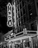 Vertical The Tampa Theater off of Franklin Street landscape black and white Photography
