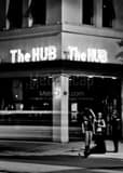 Vertical The Hub in Downtown Tampa landscape black and white Photography