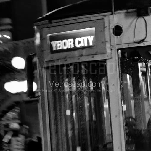 Ybor City Streetcar -- Tampa Black and White Photos