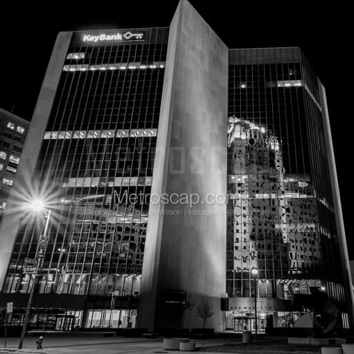 Toledo Black and White Photos of The 300 Madison Building in Downtown Toledo at Night The 300 Madison Building in Downtown Toledo at Night -- Toledo Black and White Photos