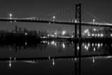 Horizontal The Anthony Wayne Bridge at Night black and white Pictures