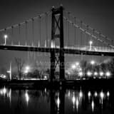 Square The Anthony Wayne Bridge at Night over the Maumee black and white Pictures