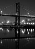 Vertical The Anthony Wayne Bridge at Night black and white Pictures