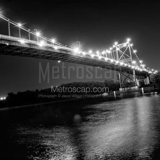 Toledo Black and White Photos of The Anthony Wayne Bridge over the Maumee River The Anthony Wayne Bridge over the Maumee River -- Toledo Black and White Photos