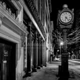 Square A Clock on Summit Street in Fort Industry Square black and white Pictures