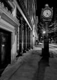 Vertical A Clock on Summit Street in Fort Industry Square black and white Pictures