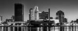 Panoramic Downtown Toledo Skyline at Dusk black and white Pictures