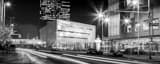 Panoramic Summit Street Traffic at Levis Square at Night black and white Pictures