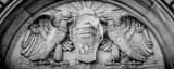Panoramic A Fort Meigs Relief above the Huntington Building Main Entrance black and white Pictures