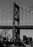 Vertical The High Level Bridge just South of Downtown Toledo black and white Pictures