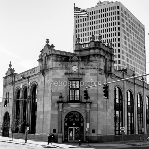 Toledo Black and White Photos of The Hylant Building behind the Toledo Blade Building The Hylant Building behind the Toledo Blade Building -- Toledo Black and White Photos