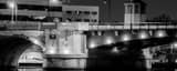 Panoramic The Martin Luther King Memorial Bridge over the Maumee River at Night black and white Pictures