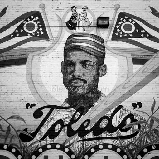 Toledo Black and White Photography of The Moses Fleetwood Walker Mural in Hensville The Moses Fleetwood Walker Mural in Hensville -- Toledo Black and White Photography