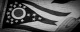 Panoramic An Ohio Flag in a Mural landscape black and white Photography