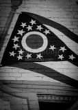Vertical An Ohio Flag in a Mural landscape black and white Photography