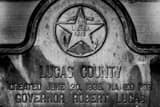 Horizontal A Plaque on the Lucas County Courthouse black and white Pictures
