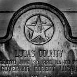 Square A Plaque on the Lucas County Courthouse black and white Pictures