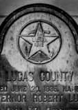 Vertical A Plaque on the Lucas County Courthouse black and white Pictures