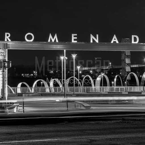 Promenade Park Entrance -- Toledo Black and White Photography