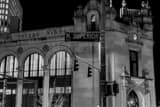 Horizontal Blocking a Street Light with the Superior Street at the Toledo Blade Building black and white Pictures
