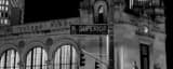 Panoramic Blocking a Street Light with the Superior Street at the Toledo Blade Building black and white Pictures