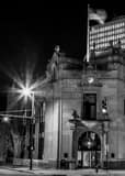 Vertical The Toledo Blade Building at Night black and white Pictures
