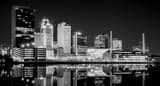 Horizontal The Toledo Skyline at Night black and white Pictures