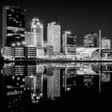 Square The Toledo Skyline at Night black and white Pictures