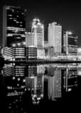 Vertical The Toledo Skyline at Night black and white Pictures