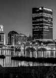 Vertical The Toledo Skyline from Thomas Edison Park black and white Pictures