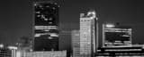 Panoramic The Tower on the Maumee and Riverfront Apartments buildings at Night black and white Pictures