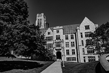 Horizontal University Hall From Libby Hall black and white