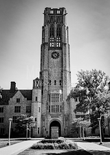 Vertical University Hall University Of Toledo black and white