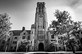 Horizontal University Hall Ut black and white