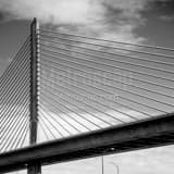 Square The Sole Pylon of the Veterans Glass Skyway Bridge black and white Photography