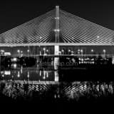 Square The Toledo Veterans Glass Skyway Bridge at Night Framed Photos