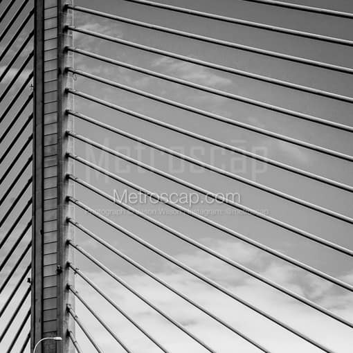 Toledo Black and White Photos of Support Cables on the Veterans Glass Skyway Bridge Support Cables on the Veterans Glass Skyway Bridge -- Toledo Black and White Photos