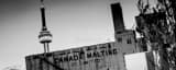 Panoramic The Canada Malting Factory and CN Tower black and white Photography
