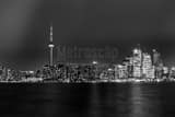 Horizontal Downtown Toronto at Night black and white Photography