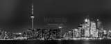 Panoramic Downtown Toronto at Night black and white Photography
