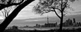 Panoramic Toronto from Wards Island black and white Photography